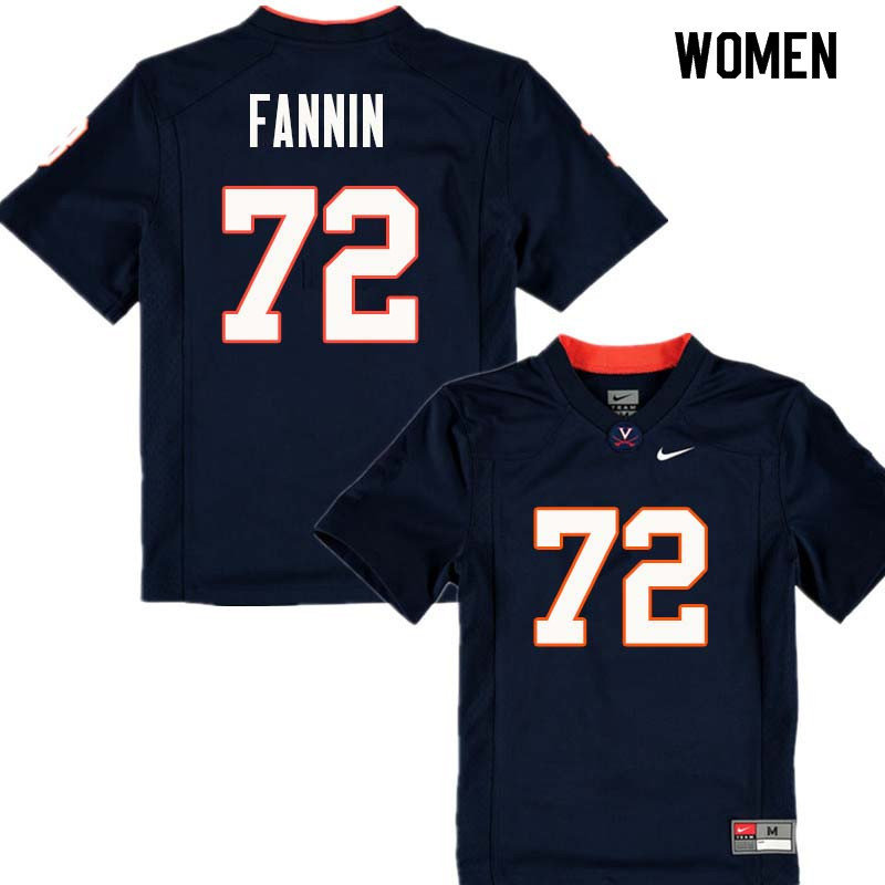 Women #72 Tyler Fannin Virginia Cavaliers College Football Jerseys Sale-Navy